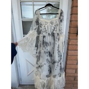 Widow Dolls Kill Dance with Death Tulle Lace Corset Maxi Dress M Goth Victorian